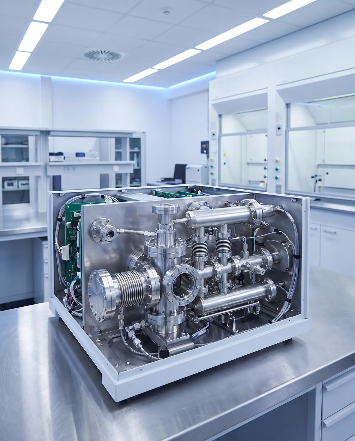Geopende analysemodule met RVS-precisiecomponenten